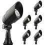 T&X 5W LED Landscape Lighting Landscape Lights, Low Voltage LED Spotlight 450 Lumen Warm White Cast-Aluminum Waterproof for Yard Lawn Porch Patio Outdoor Garden Light (6PK, Black)