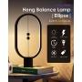 ALLOCACOC Heng Balance Lamp - Ellipse Magnetic Mid-air Switch USB Powered LED Lamp, Warm Eye-Care LED Lamp, Table Lamp, Decoration for Bedroom, Living Room, Dining Room and Office (Black)