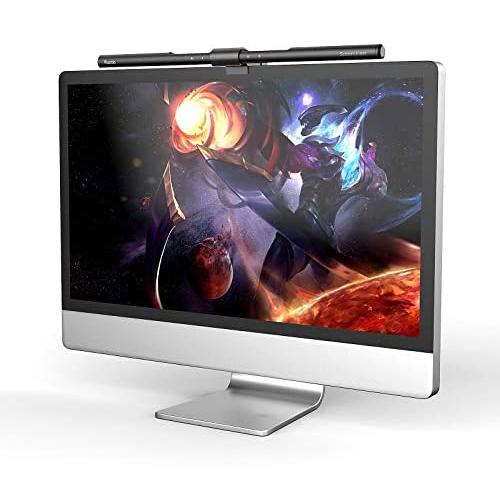 Quntis Computer Monitor Lamp, Screen Monitor Light Bar for Eye Caring, e-Reading LED Task Lamp with Auto-Dimming & Stepless Hue Adjustment, Touch Control, No Screen Glare Space Saving Home Office Lamp