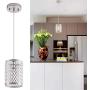 MAYNA Modern Mini Pendant Light, Ceiling Lamp Hanging Lighting Fixture with Hand Crafted Glass Bead for Kitchen Restaurant Cafe Dining Room Indoor, Satin Nickel , 1-Pack