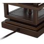 Matthew Modern Rustic Table Lamp with Nightlight LED Caged Brown Metal Oatmeal Fabric Drum Shade for Living Room Bedroom Bedside Nightstand Office Family - Franklin Iron Works