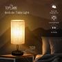 3 Way Dimmable Touch Control Table Lamp with 2 USB Ports and Power Outlet, Bedside Nightstand Lamp Simple Night Light Bedroom Lamp for Bedroom, Living Room, Office (6W Bulb Included)