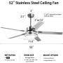52'' 5 Blades Ceiling Fan with Lights Brushed Nickel Modern Ceiling Fan Chandelier Remote Control Fandelier Ceiling Fan for Bedroom,Dining Room,Living Room,Pavilion 52'' 5 Blades Ceiling Fan with Lights Brushed Nickel Modern Ceiling Fan Chandelier Remote Control Fandelier Ceiling Fan for Bedroom,Dining Room,Living Room,Pavilion