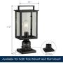 Smeike Outdoor Post Light Fixtures, 1-Light Exterior Post Light Fixtures, Outdoor Post Lantern with 3-Inch Pier Mount Base, Black Finish with Clear Glass