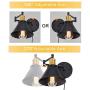 HAITRAL Wall Lamps Set of 2- Plug in Wall Lamps with Brass Finish & Switch, Plug-in Sconces& Hardwired Swing Arm Wall Lamps for Bedroom, Living Room, Dorm, Kitchen-Black