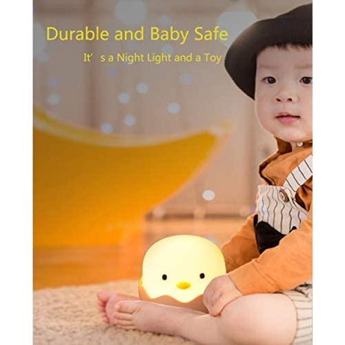 (2020 Christmas Gifts) Animal Shape LED Night Light, Girl and Boy Room Lights, Soft Silicone Animal Lights, Bedroom Color Changing Table Lamps, Baby Toys Cool Night Lights (Chick)