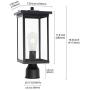 TODOLUZ Outdoor 1-Light Post Light Fixture in Black Finish, Outdoor Post Lantern with Clear Glass for Patio Garden Walkway
