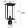 TODOLUZ Outdoor 1-Light Post Light Fixture in Black Finish, Outdoor Post Lantern with Clear Glass for Patio Garden Walkway