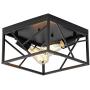 Modern Black Flush Mount Light Fixture Two-Light Industrial Metal Square Semi Flush Mount Ceiling Light for Hallway Bedroom Kitchen Entryway Farmhouse Dining Room