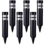 Solar Garden Lights Outdoor - SUNWIND LED Bollard Solar Powered Path Lighting for Patio Pathway Backyard Lawn Landscaping (Black-6 Pack)