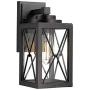 Emliviar Outdoor Wall Mount Light Fixture, Modern Exterior Wall Sconce in Black Finish with Clear Glass, 0387BK