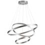 MADEM LED Modern Chandelier 3-Ring Circular Dimmable Pendant Light Flush Mount Pendant Lighting for Living Room Dining Room, Bedroom,3000K Warm White,Brush Nickel