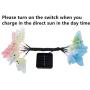 Berocia Butterfly Solar String Lights Outdoor, 12 LED Waterpoof LED Solar Butterfly Lights Outdoor Indoor for Bedroom (Butterfly)