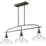 CLAXY Rustic Kitchen Island Pendant Lighting Adjustable Dining Room Chandelier -3 Lights