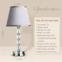 Lifeholder Bedside Lamp, Exquisite Crystal Lamp with Dual USB Ports, Dimmable Touch Lamp Include 2 Edison Bulbs, Gray Fabric Table Lamps for Bedroom,Living Room,Office(Set of 2)