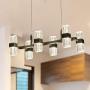 Modern Kitchen Island Light LED Chandelier Contemporary 6-Pendant Lighting 50W 4000lm Adjustable Hanging Ceiling Light for Living Room Foyer Hallway Bar Dining Room, 4000K Nature White, Matte Black