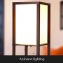 Brightech Maxwell Shelf Floor Lamp w. Wireless Charging Station, USB Port & Outlet - Column Lighting for Bedrooms, Offices & Living Rooms - Contemporary Skinny Nightstand & Tower Light - Brown