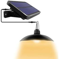 Solar Pendant Lights, AMORNO Solar Outdoor Indoor Adjustable Led Shed Light with Remote Control, Waterproof Hanging Solar Lamp for Garden Patio Home Decor