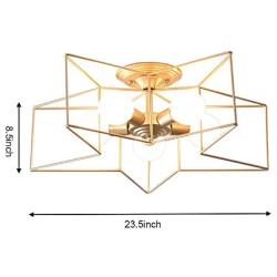 KWOKING Lighting 5 Lights Creative Flush Mount Ceiling Light Minimalist Industrial Star Ceiling Light Fixture Modern Decoration for Children Room, Hallway,Living Room Gold