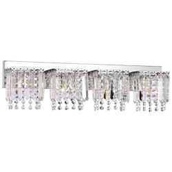 Evelyn 4-Light Chrome Finish Crystal Strand Wall Sconce