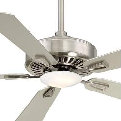 Minka-Aire F556L-BN Contractor Plus 52 Inch Ceiling Fan with Integrated 16W LED Light in Brushed Nickel Finish