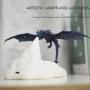 3D Printed Volcano Dragon Lamps, Dragon Fire Breathing Light with LED Warm Light Moon Night Light with USB Rechargeable for Bedroom Kids Sleep Accompany Best Gift (Blue)