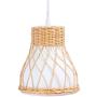 MUZILAN Rattan Hanging Pendant Lighting fixtures, 15.4 x 8.8 x 3.9 in,Dining Room Lighting fixtures Hanging, Weaving Natural Ceiling Hanging Light for Dining Room Living Room