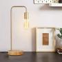 HAITRAL Industrial Table Lamps - Edison Bedside Lamps Set of 2 for Bedroom, Living Room, Office Gold (Without Blub