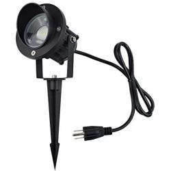 J.LUMI GBS9809 LED Outdoor Spotlight 9W, 120V AC, Replaces 75W Halogen, Metal Ground Stake, Daylight White, Outdoor Flag Light, Landscape Spotlight, UL-Listed Cord with Plug, Not Dimmable