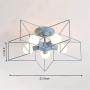 KWOKING Lighting 5 Lights Creative Flush Mount Ceiling Light Minimalist Industrial Star Ceiling Light Fixture Modern Decoration for Children Room, Hallway,Living Room Blue