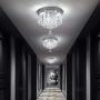 4 Lights Crystal Flushmount Chandelier Fixture, Crystal Ceiling Lamp, Modern Chandelier Crystal Ball Fixture Pendant Ceiling Lamp for Bedroom, Hallway, Bar, Living Room, Dining Room, Chrome