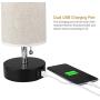 Lifeholder Table lamp, Black Wooden Base Bedside Desk Lamp,Nightstand Lamp with Dual USB Charging Port, Bedside USB Table Lamp Perfect for Bedroom, Living Room or Office (2 Packs)
