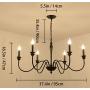 Ganeed 6-Light Farmhouse Chandeliers Black Classic Candle Ceiling Pendant Light Fixture Rustic Ceiling Chandelier for Foyer,Living Room,Kitchen Island,Dining Room