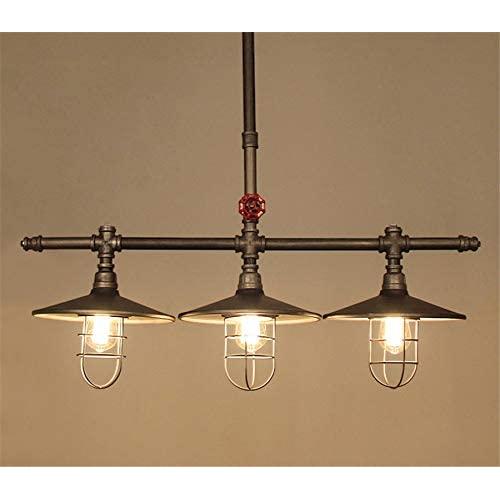 Industrial Retro Vintage Style Island Light, NIUYAO Farmhouse Industry Steam Punk Water Pipe Rustic Saucer Pendant Lighting for Dining Room, Kitchen Island, Cafe Bar 511166