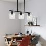 ELUZE 3 Light Farmhouse Pendant Lighting,Vintage Hanging Light with Clear Glass Shade in Black Finish for Kitchen Island Dining Room Cafe Foyer Chandelier