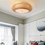 KWOKING Lighting Industrial Handmade Flush Mount Ceiling Light Loft Bamboo Ceiling Light fixtures Rattan Lantern Light 3 Lights Vintage Hanging Light 15.75 inches