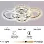Garwarm LED Ceiling Lamp 76W Modern Close to Ceiling Light Dimmable 6 Rings Ceiling Chandelier for Living Room Bedroom,Chrome