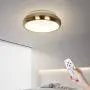 Gold Flush Mount Ceiling Light Fixture, 54W Deco Modern Ceiling Light with Remote Control, 15 Inch Dimmable Ceiling Light Fixture for Living Room Kitchen Bedroom Gold LED White Ceiling Lights