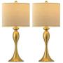 OYEARS Modern Table Lamps Set of 2 for Bedroom 24.25“ Nightstand Lamp for Living Room Bedside Table Lamp with Linen Lamp Shade Gold