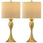 OYEARS Modern Table Lamps Set of 2 for Bedroom 24.25“ Nightstand Lamp for Living Room Bedside Table Lamp with Linen Lamp Shade Gold
