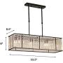 BAYCHEER Modern K9 Clear Crystal Rectangle Island Dining Room Chandelier Lighting Ceiling Light Fixture Pendant Hanging Lamp for Dining Room Bedroom Livingroom 3 Lights Black Finish