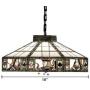 CraftThink Pendant Lighting LED Chandelier Light Antique Tiffany Art 18''W Geometric Shade Stained Glass with Poker Pattern 2 lights Hanging Light for Dining Living Cafe Room Restaurant - TYP A (Typ D)