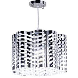 Top Lighting 1-Light Chrome Finish Metal Shade Chandelier Hanging Pendant Ceiling Lamp Fixture