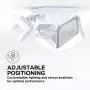 Home Zone Security Solar Motion Sensor Light - Outdoor Weatherproof Triple Head Security Flood Light, White