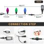 33ft 50LEDs Christmas String Lights, C9 Christmas Lights with 29V Safe Adaptor, End-to-End,UL Certified Outdoor Indoor Fairy Lights for Christmas Tree, Patio, Garden, Party, Wedding, Holiday