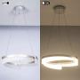 LED Pendant Light Not Dimmable Adjustable 1 Ring Acrylic Modern Chandelier for Living Room Bedroom Dining Room, Warm White 3000K, Chrome, by HL