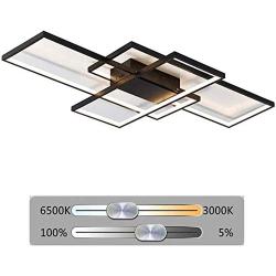 LED Ceiling Lamp Living Room 105Cm Design Ceiling Dimmable Lamp Modern Ceiling Lamps Acrylic - Panel Metal Lamp Dining Room Lamp 72W with Remote Control [Energy Class A]