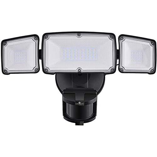 3500LM LED Security Lights, 35W Motion Sensor Light Outdoor, GLORIOUS-LITE Super Bright 3Head Motion Security Light, IP65 Waterproof, ETL Certified Exterior Flood Light for Garage Yard(NO Solar Power)