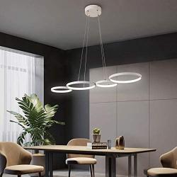 LED Pendant Light Modern Ring-Shaped 34.6 Inches Length for Living Room Kids Room Study Room 35W 2450 Lumes 3000K Warm White Aluminum Silicone Material Class A Energy Efficiency