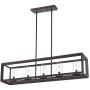 Emliviar 5-Light Kitchen Island Lighting, Modern Domestic Linear Pendant Light Fixture, Oil Rubbed Bronze Finish with Clear Glass Shade, 2074LP ORB